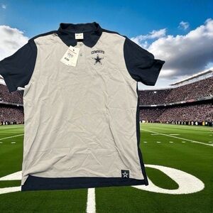 Nike NFL Dallas Cowboys Mens Colorblock Polo Shirt Navy Grey Large 26166151